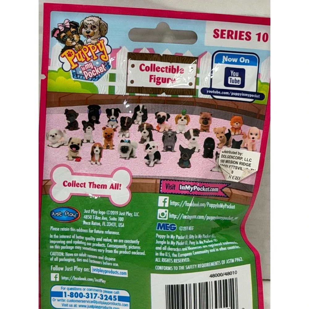Puppy In My Pocket Series 10 Blind Bag Collectible Dog‎ Figure Just Play New